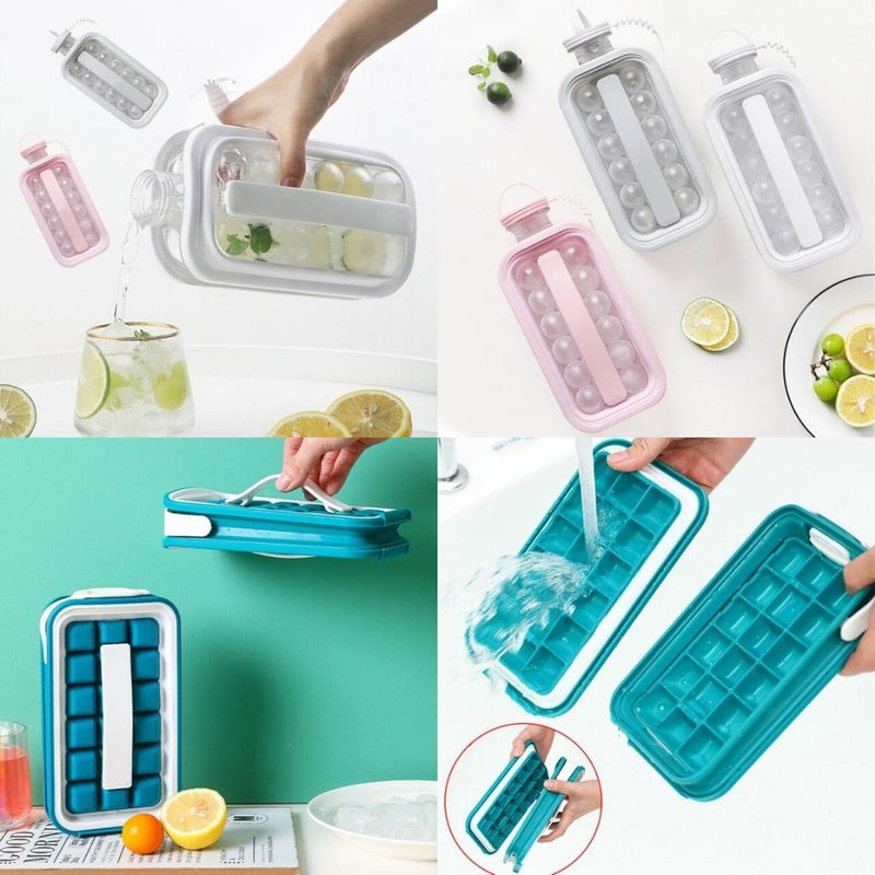 2 In 1 Ice Ball Maker Bottle/Ice Cube Maker Bottle